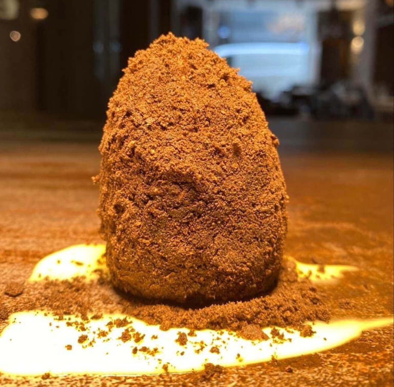 Receta de bombón de aceituna gordal y bacalao